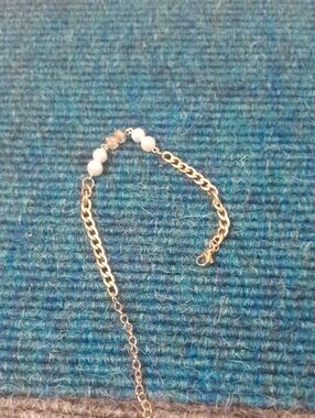 Delicate Gold Chain Bracelet with White Bead Accents